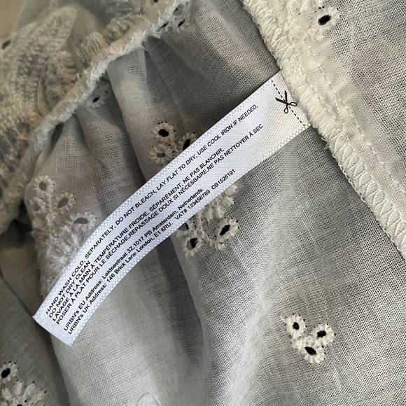 Anthropologie Maeve White Eyelet Romantic Ruffle Kimono Resortwear Cruise Travel - Picture 8 of 9